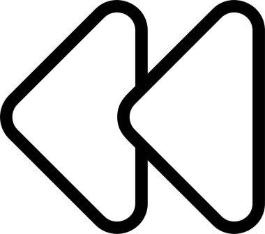 Çift Ok Sol Web simgesi basit illüstrasyon