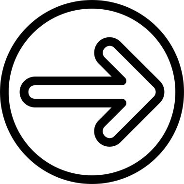 Ok Çemberi Sağ Web simgesi basit illüstrasyon