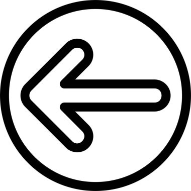 Ok Çemberi Sol Web simgesi basit illüstrasyon