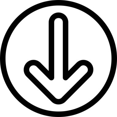 Ok Çemberi Aşağı Ağ simgesi basit illüstrasyon