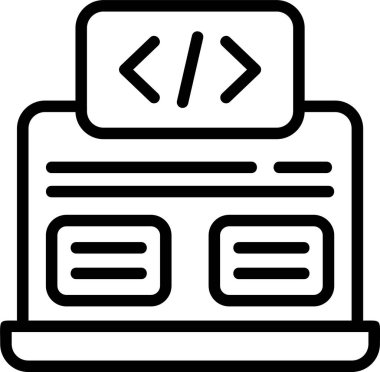 Kod Çerçeve Ağı ikon vektör çizimi