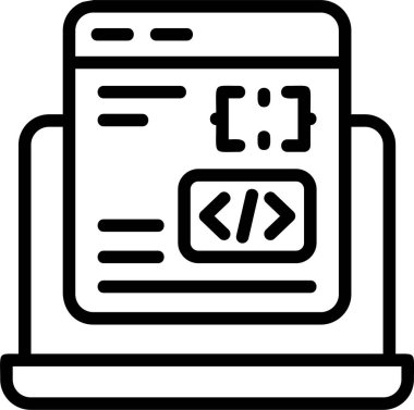 Kod İşlemci Web simgesi vektör çizimi