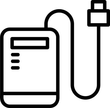 Taşınabilir Charger web simgesi vektör illüstrasyonu