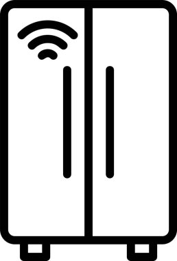Akıllı Buzdolabı Web simgesi vektör çizimi