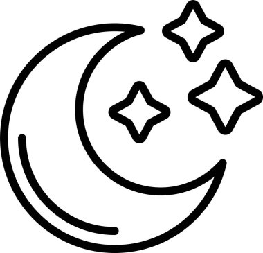 Clear Sky (Gece) ağ simgesi vektör çizimi