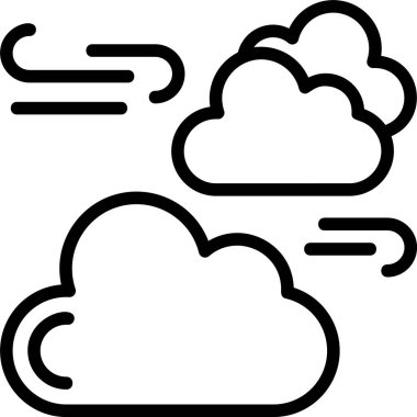 Dağınık Bulutlar web simgesi vektör illüstrasyonu
