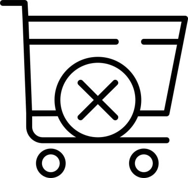 Alışveriş Arabası Terk Edilme Web simgesi vektör illüstrasyonu