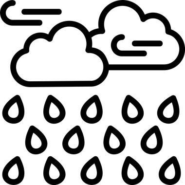 Yağmur Sağanağı web simgesi vektör illüstrasyonu