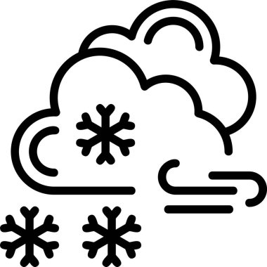 Kar fırtınası web simgesi vektör illüstrasyonu