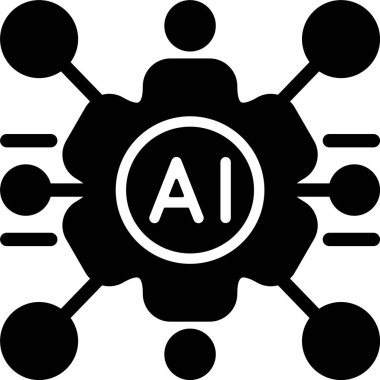 Bilişsel AI web simgesi vektör illüstrasyonu