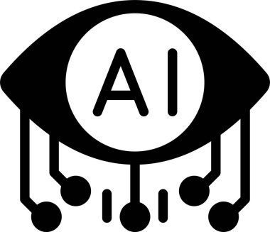 AI Vision web simgesi vektör illüstrasyonu