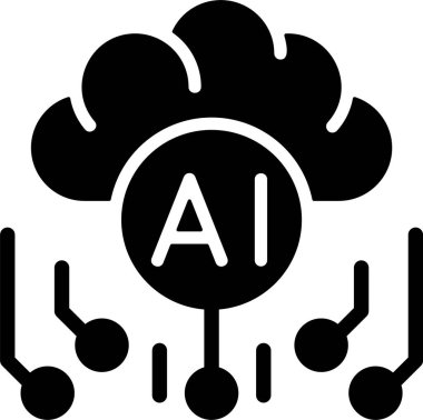 AI Beyin Fırtınası Web simgesi vektör illüstrasyonu