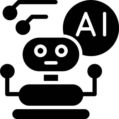 Robotik AI web simgesi vektör illüstrasyonu