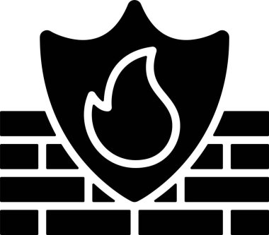 Firewall Koruma Ağı ikon vektör çizimi