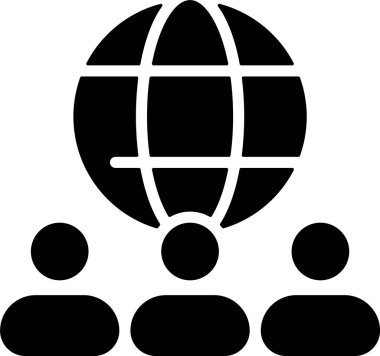 Grup İşbirliği web simgesi vektör illüstrasyonu