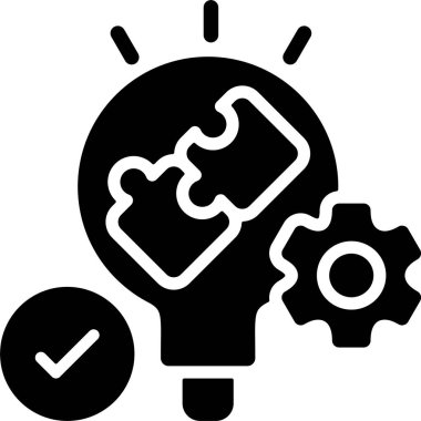 Birlikte Sorun Çözme Web simgesi vektör illüstrasyonu