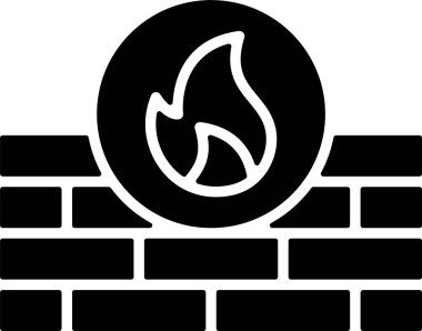 Firewall Web simgesi vektör çizimi