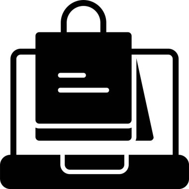 Alışveriş çantası web simgesi vektör illüstrasyonu