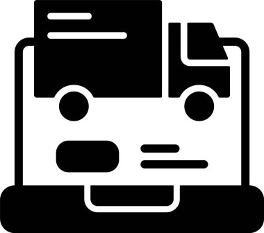 dağıtım kamyonu taşıma simgesi vektör çizimi 