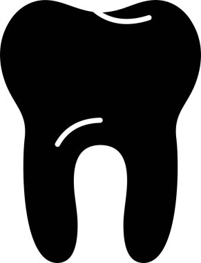 diş simgesi, siyah ve beyaz stili