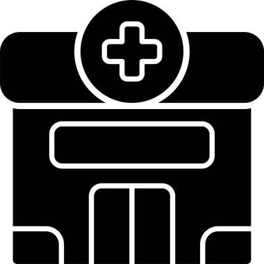 Hastane binası sağlık ikonu vektör illüstrasyonu 