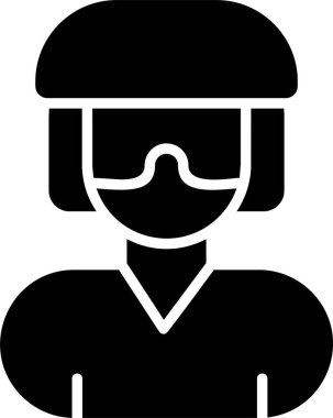 Kadın Cerrah Web simgesi vektör illüstrasyonu