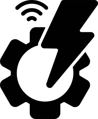 Akıllı Enerji Yönetimi simgesi vektör illüstrasyonu 