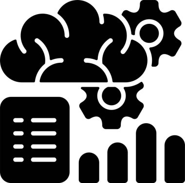 veri yönetimi düz simgesi, vektör illüstrasyonu