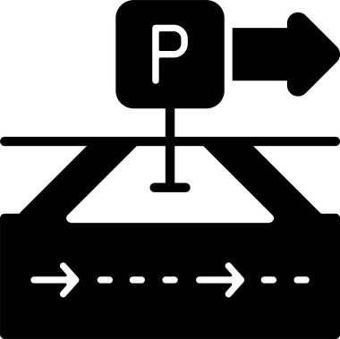 park simgesi işaret vektörü çizimi 