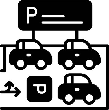 park simgesi işaret vektörü çizimi 