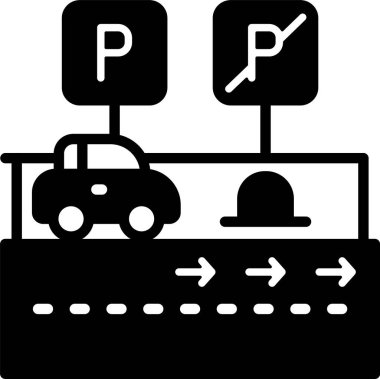 park simgesi işaret vektörü çizimi 