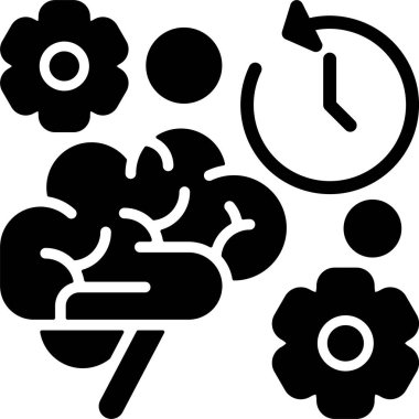 İnsan beyni ikonu, vektör illüstrasyonu