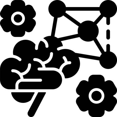 Beyin simgesi, vektör illüstrasyonu