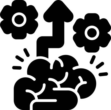 Beyin fikri zihin simgesi ana hat biçiminde