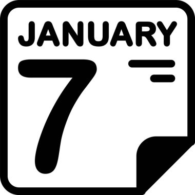 7 Ocak takvim ikonu vektör illüstrasyonu 