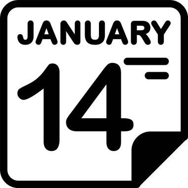 14 Ocak takvim ikonu vektör illüstrasyonu 