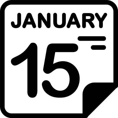 15 Ocak takvim ikonu vektör illüstrasyonu 