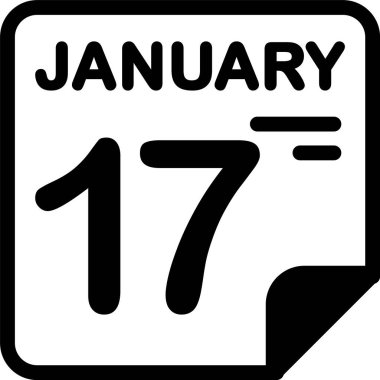 17 Ocak takvim ikonu vektör illüstrasyonu 