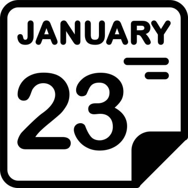 23 Ocak takvim ikonu vektör illüstrasyonu 