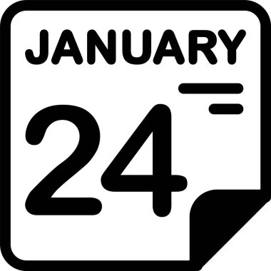 24 Ocak takvim ikonu vektör illüstrasyonu 