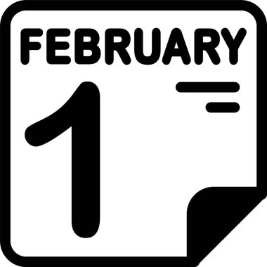 Takvim simgesi vektör illüstrasyonunda 1 Şubat 