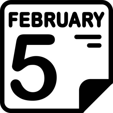 5 Şubat takvim simgesi vektör illüstrasyonunda 