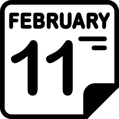 11 Şubat takvim simgesi vektör illüstrasyonunda 