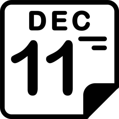 11 Aralık takvim simgesi vektör illüstrasyonu 