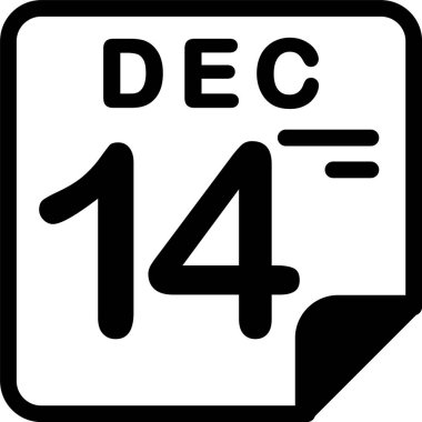 14 Aralık takvim simgesi vektör illüstrasyonuName 