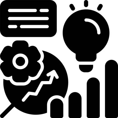 iş stratejisi simgesi, vektör illüstrasyonu