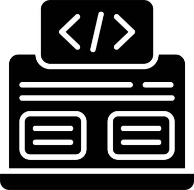 Kod Çerçeve Ağı ikon vektör çizimi