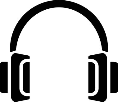 Kulaklık müzik ikonu. vektör illüstrasyonu 
