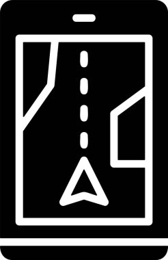 Araba Navigasyon Sistemi Web simgesi vektör illüstrasyonu