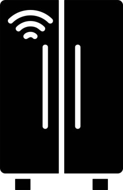 akıllı buzdolabı simgesi vektör çizimi 